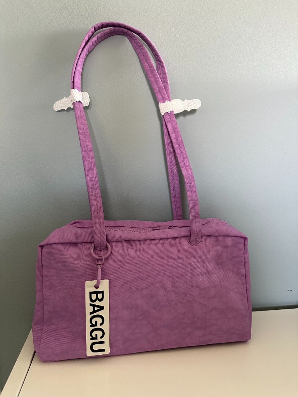 BAGGU Nylon Bowler Bag Rose NWT - Picture 2 of 3